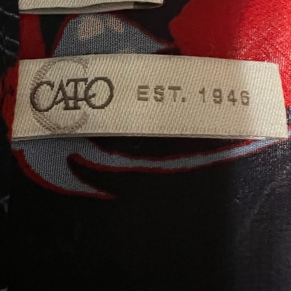 Cato Red and Navy Blue Floral Blouse - Picture 5 of 7